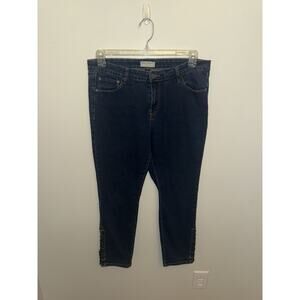 Sugar Magnolia Jeans 14 Women Blue Denim High Rise Lace Up Ankle Skinny Stretch